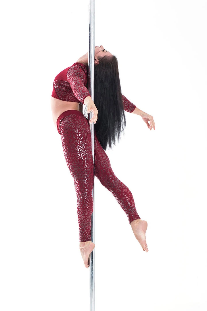 Paradise Chick Superhero Series Ultra Grip Crop Top - Cherry Leopard All Pole Wear 8 Paradise Chick Superhero Series Ultra Grip Crop Top - Cherry Leopard All Pole Wear