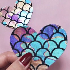 Naughty Thoughts Heart Pasties (5 Pairs) - Mermaid
