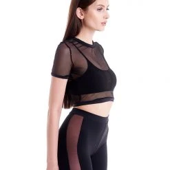 Hamade Activewear Mesh Side Cycling Shorts - Black