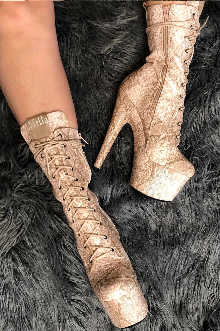 Shoes Hella Heels Milksnake Boots - 7inch 1 Shoes Hella Heels Milksnake Boots - 7inch