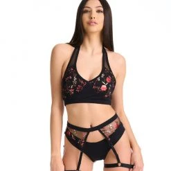Bandurska Miruna Suspender Accessory - Floral Black New In