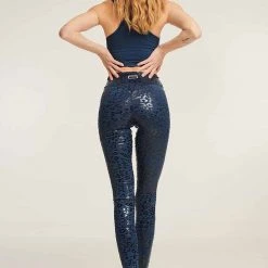 Paradise Chick Superhero Series Sticky High Waist Leggings - Denim Leopard