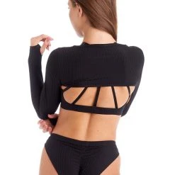 Bandurska Darcey Sleeves - Ribbed Black