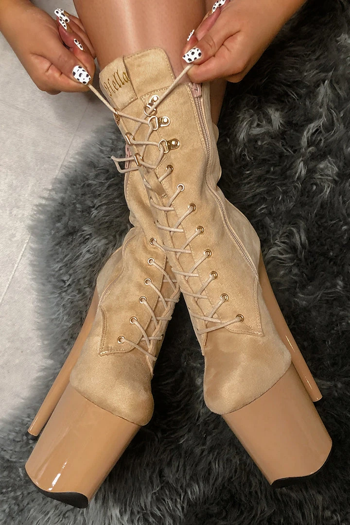 Shoes Hella Heels Hoedown 8inch Boots - Sand 1 Shoes Hella Heels Hoedown 8inch Boots - Sand