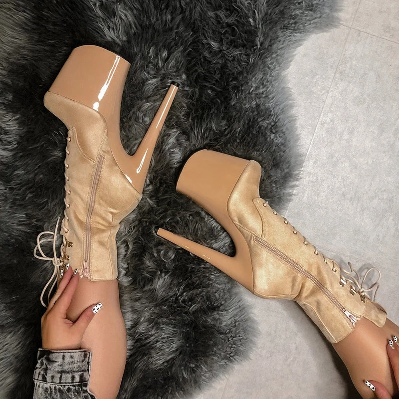 Shoes Hella Heels Hoedown 8inch Boots - Sand 5 Shoes Hella Heels Hoedown 8inch Boots - Sand