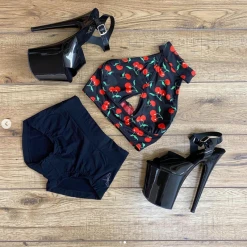 Shark Polewear Tanna Top - Cherry Print All Pole Wear 10 Shark Polewear Tanna Top - Cherry Print All Pole Wear