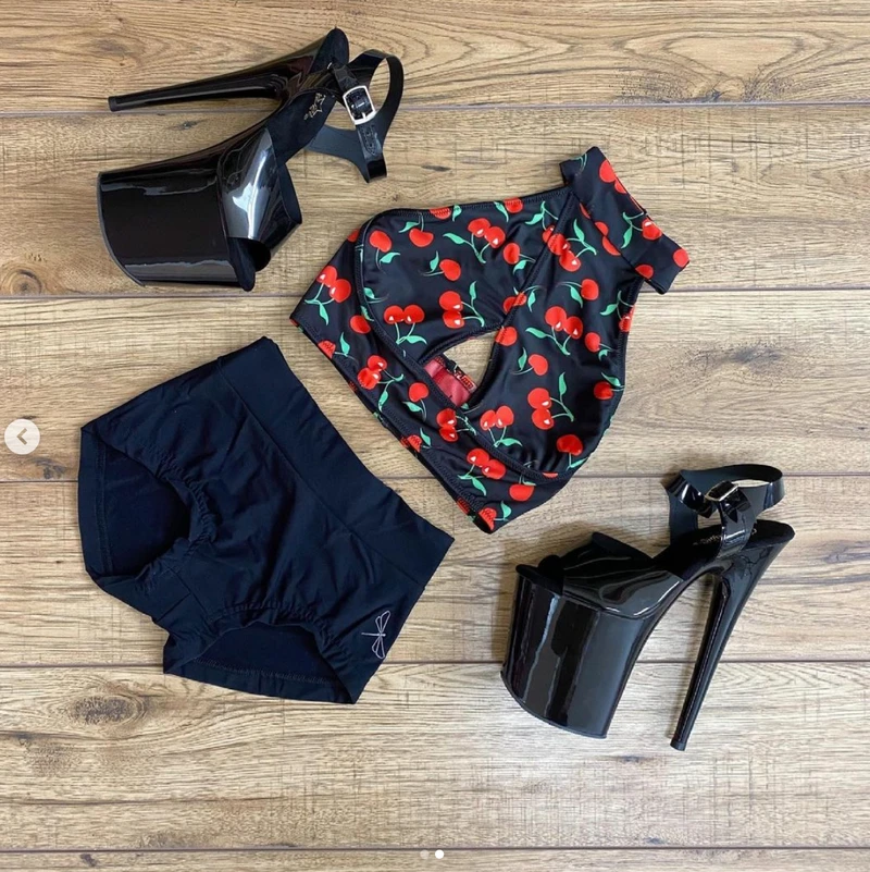 Shark Polewear Tanna Top - Cherry Print All Pole Wear 4 Shark Polewear Tanna Top - Cherry Print All Pole Wear