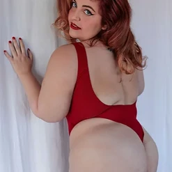 Rolling Nara Bodysuit - Ribbed Red