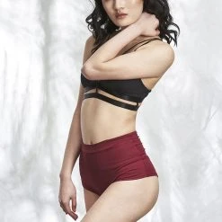 Lunalae High Waist Shorts - Wine