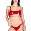 All Pole Wear Naughty Thoughts Sinner Vinyl Underboob Top - Red
