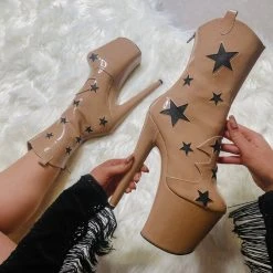 Hella Heels Save A Horse 8inch Boots - Tan Shoes