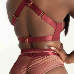 Tatiana Activewear Yuki Top - Burgundy Mesh New In