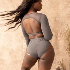 All Pole Wear Tatiana Activewear Esme Top - Charcoal