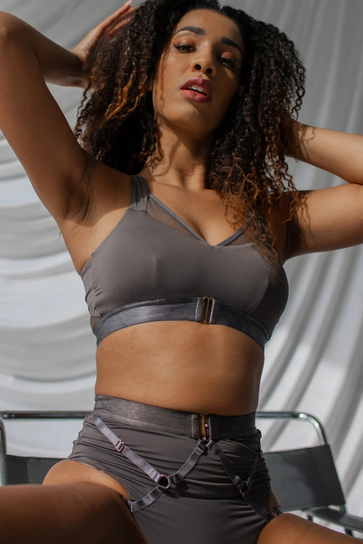 New In Tatiana Activewear Perla Top - Charcoal 1 New In Tatiana Activewear Perla Top - Charcoal