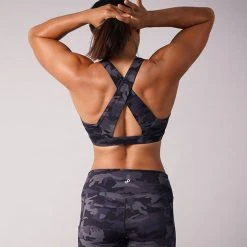 Off The Pole V-Neck Sports Bra - Black Camouflage 11 Off The Pole V-Neck Sports Bra - Black Camouflage