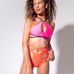 Sorte Wild Cheeky Shorts - Reversible Neon Pink/Orange All Pole Wear
