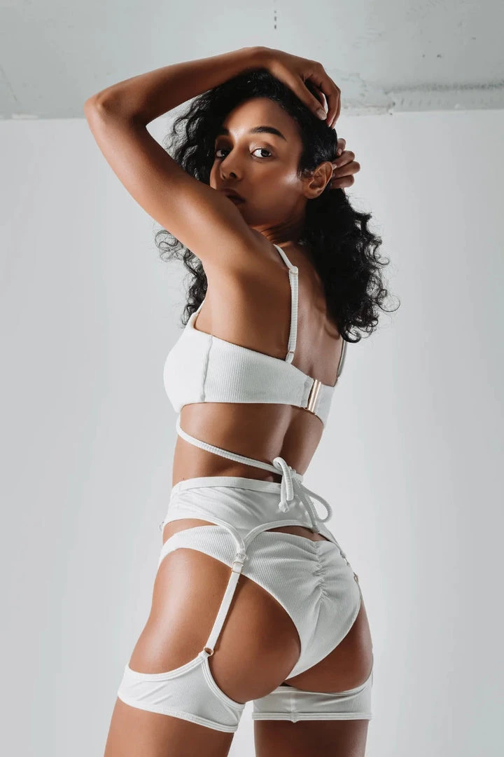 Flole Oriana Shorts And Garter Belt - White 2 Flole Oriana Shorts And Garter Belt - White