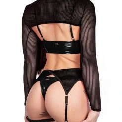 Naughty Thoughts XXX Rated See Through Garter Belt - Black