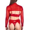Naughty Thoughts XXX Rated See Through Garter Belt - Red