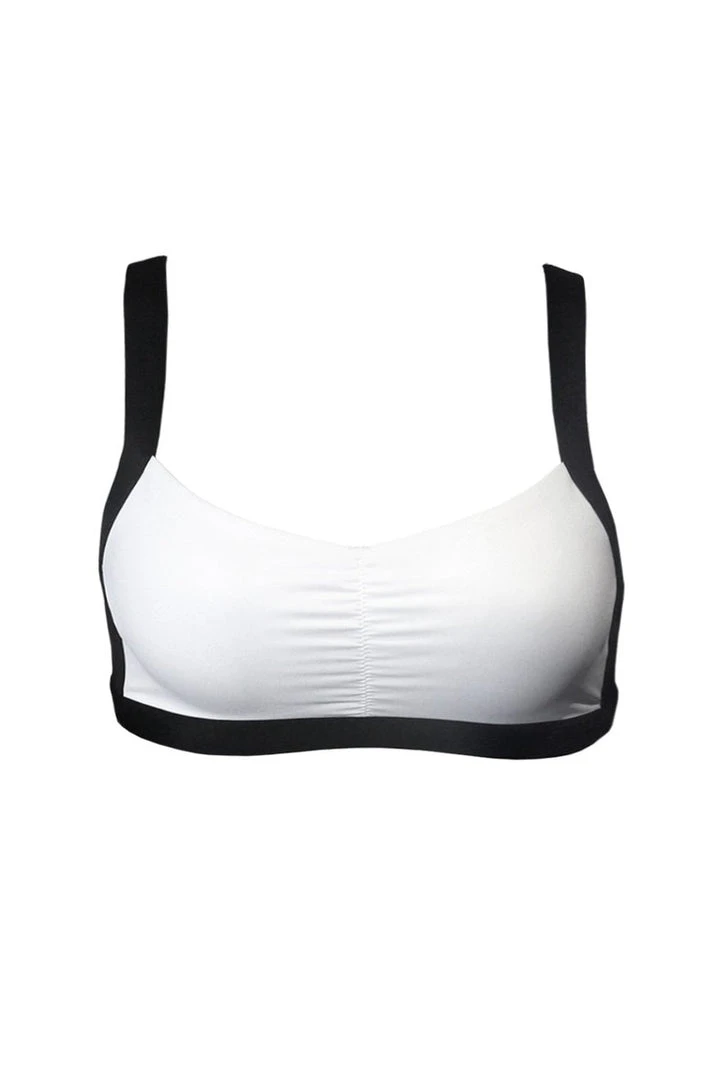 All Pole Wear Hamade Activewear Hollow Back Top - White/Black 6 All Pole Wear Hamade Activewear Hollow Back Top - White/Black