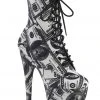 Pleaser USA Adore-1020DP 7inch Pleaser Boots - Money Print New In