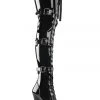 Shoes Pleaser USA Adore-3028 7inch Thigh High Pleaser Boots - Patent Black