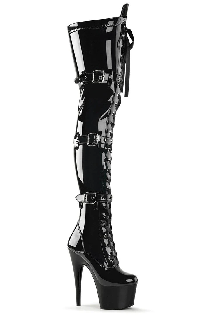 Shoes Pleaser USA Adore-3028 7inch Thigh High Pleaser Boots - Patent Black 1 Shoes Pleaser USA Adore-3028 7inch Thigh High Pleaser Boots - Patent Black