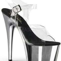 Pleaser USA Adore-708 Chrome 7inch Pleasers - Silver Shoes