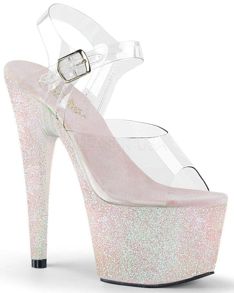 Shoes Pleaser USA Adore-708HMG Glitter 7inch Pleasers - Opal 1 Shoes Pleaser USA Adore-708HMG Glitter 7inch Pleasers - Opal
