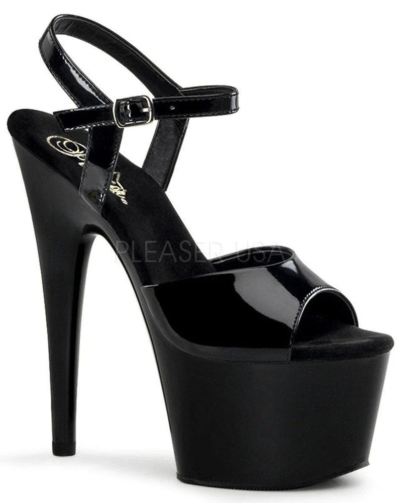Shoes Pleaser USA Adore-709 7inch Pleasers - Patent Black 1 Shoes Pleaser USA Adore-709 7inch Pleasers - Patent Black