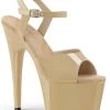 Pleaser USA Adore-709 7inch Pleasers - Patent Cream Shoes