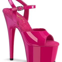 Pleaser USA Adore-709 7inch Pleasers - Patent Hot Pink