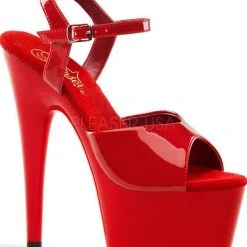 Pleaser USA Adore-709 7inch Pleasers - Patent Red Shoes