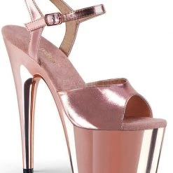 Shoes Pleaser USA Adore-709 7inch Pleasers - Metallic Rose Gold
