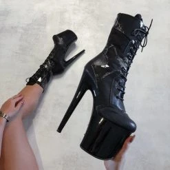Hella Heels EmpireKicks 8inch Boots - Black Marble 13 Hella Heels EmpireKicks 8inch Boots - Black Marble