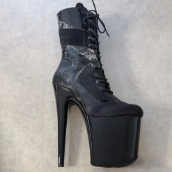 Hella Heels EmpireKicks 8inch Boots - Black Marble 15 Hella Heels EmpireKicks 8inch Boots - Black Marble