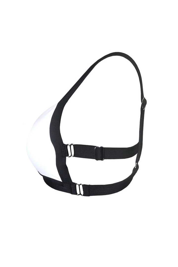 All Pole Wear Hamade Activewear Hollow Back Top - White/Black 7 All Pole Wear Hamade Activewear Hollow Back Top - White/Black