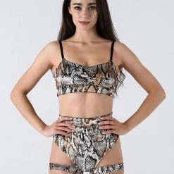 All Pole Wear REV ACTIV Bomb Garter Shorts - Snake Velvet