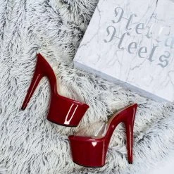 Back In Stock Hella Heels Classic Gloss 7inch Stilettos - Chilli