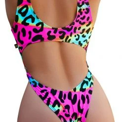 All Pole Wear Cleo The Hurricane MonoKini - Neon Leopard