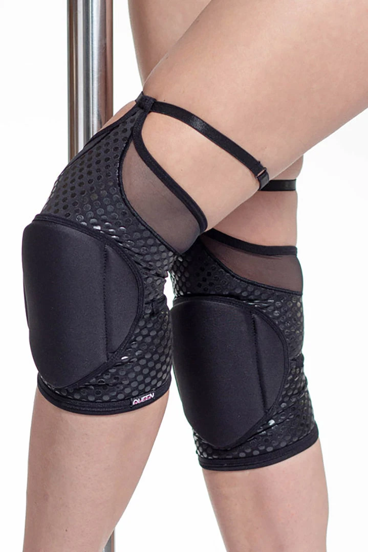 Queen Accessories Queen Grippy Kneepads - Black Fire 1 Queen Accessories Queen Grippy Kneepads - Black Fire