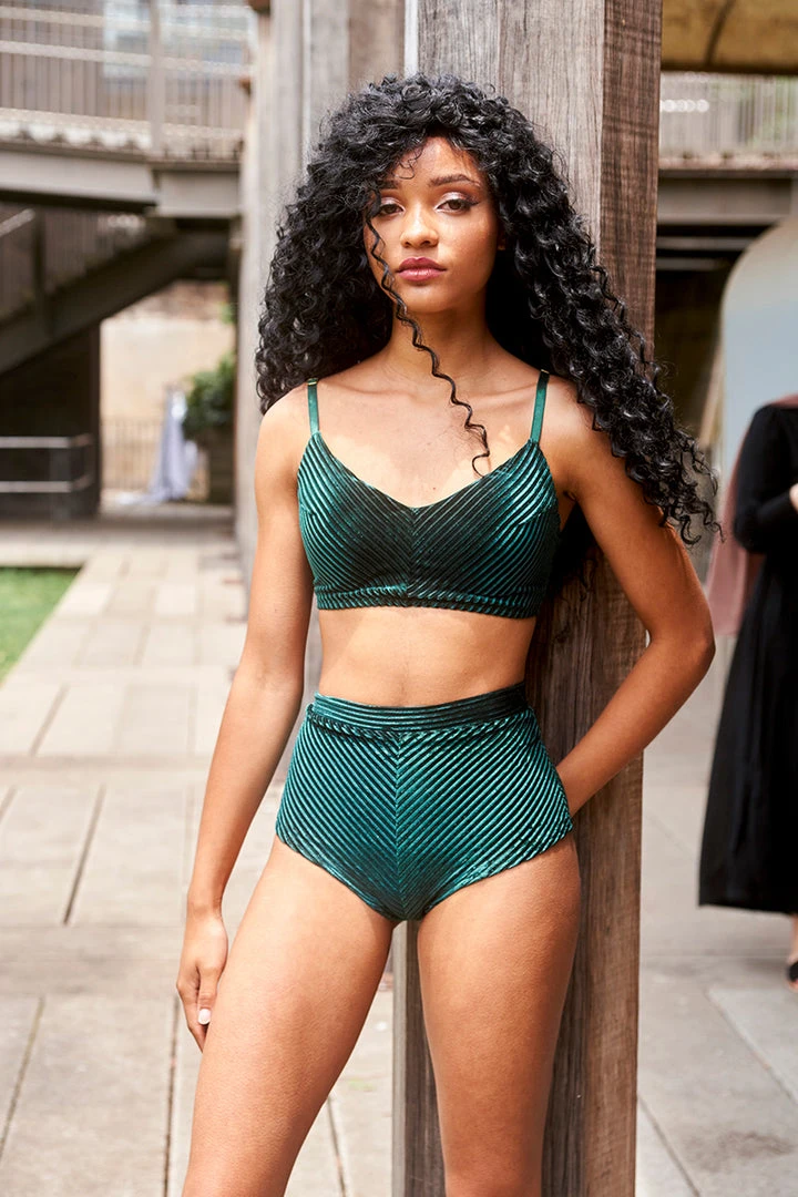Lunalae Lana Top - Emerald Velvet All Pole Wear 1 Lunalae Lana Top - Emerald Velvet All Pole Wear