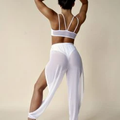 Exo Wear Flow Pants (with Leg Slit) - White Mesh