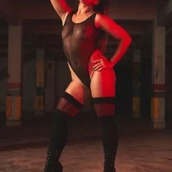 Rolling Fierce Bodysuit - Black Mesh