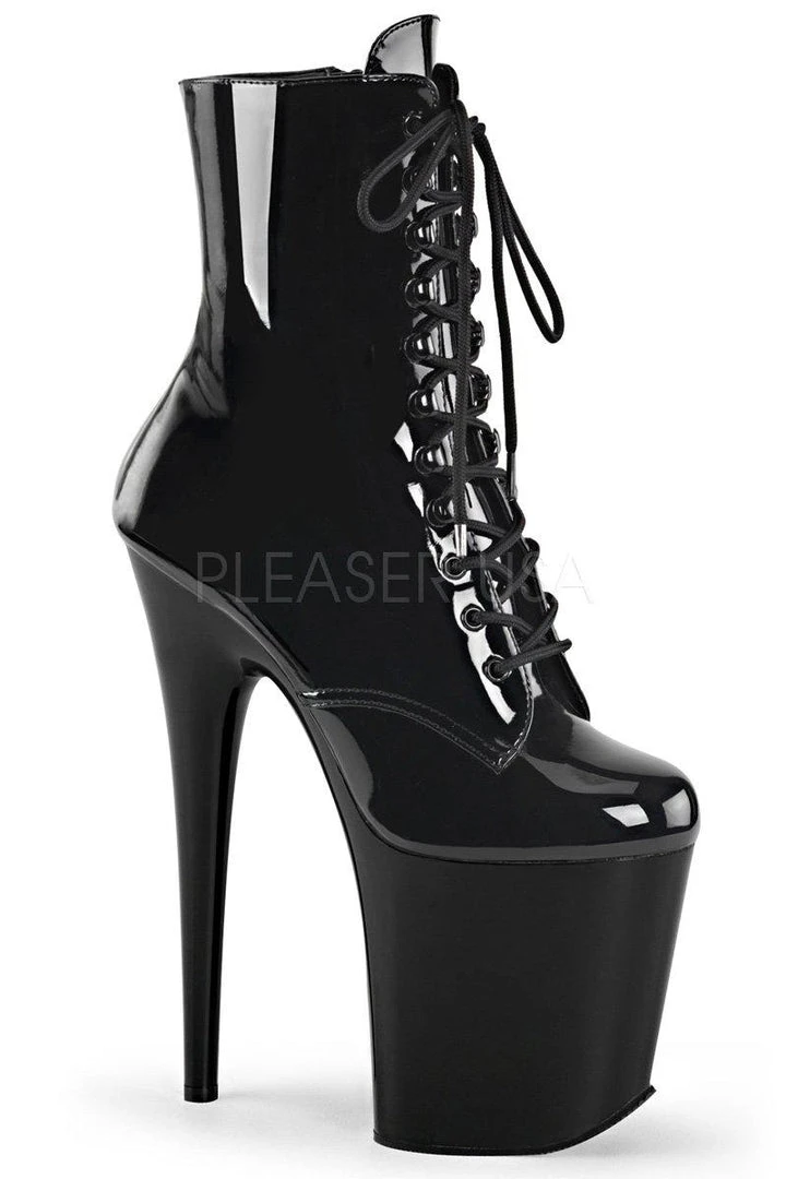 Back In Stock Pleaser USA Flamingo-1020 8inch Pleaser Boots - Patent Black 1 Back In Stock Pleaser USA Flamingo-1020 8inch Pleaser Boots - Patent Black