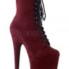 Shoes Pleaser USA Flamingo-1020FS Faux Suede 8inch Pleaser Boots - Burgundy