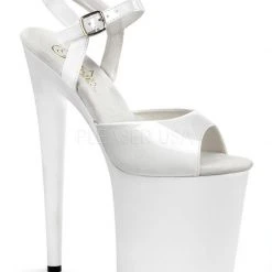 Shoes Pleaser USA Flamingo-809 8inch Pleasers - Patent White