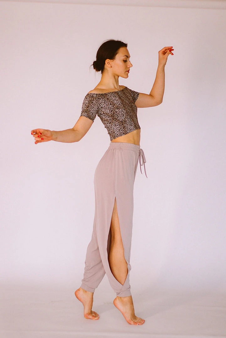 Exo Wear Flow Pants (with Leg Slit) - Dusty Mauve 1 Exo Wear Flow Pants (with Leg Slit) - Dusty Mauve