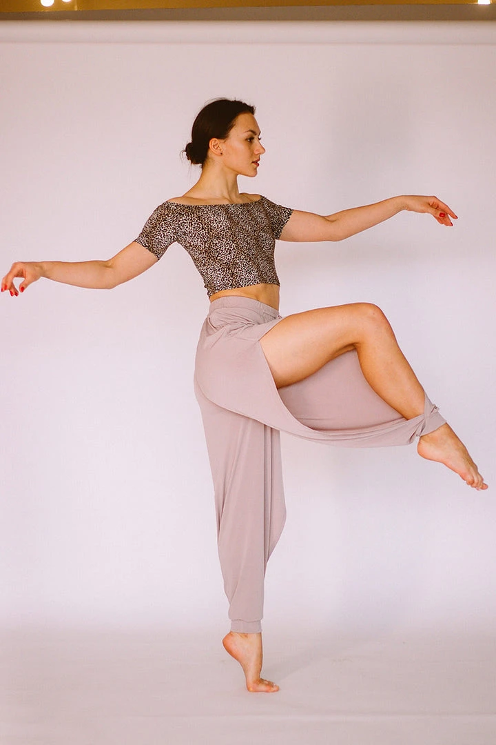 Exo Wear Flow Pants (with Leg Slit) - Dusty Mauve 2 Exo Wear Flow Pants (with Leg Slit) - Dusty Mauve