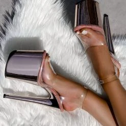 Back In Stock Hella Heels Classic Gloss 8inch Stilettos - Sienna Rose Gold